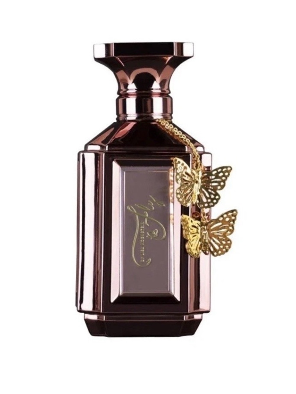 Aroma360 “Fly” Metallic Pink Bottle w/ Gold Butterfly Accents perfume - Picture 2 of 4